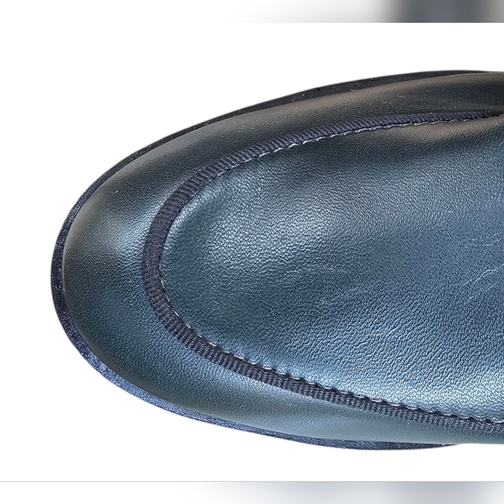 Marc Joseph - Summit St Dark Hunter Green Leather Loafers Grommet Strap & Buckle - Picture 11 of 12